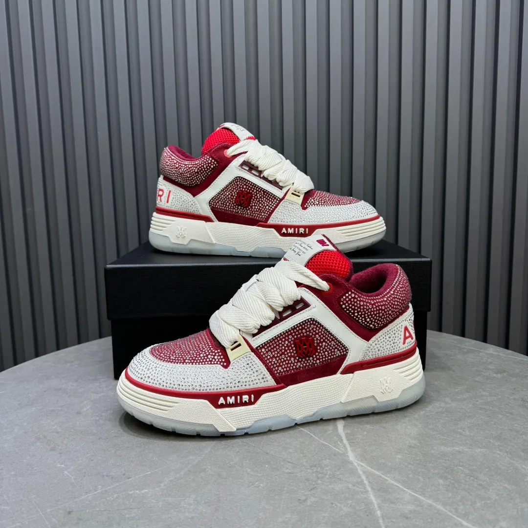 Men's men's shoes 💰800 AMIRI Amir Couple's new hot brick high street sneakers with bone sports shoes, toe-layer cowhide upper, upper side bones, purely hand-stitched, with good three-dimensional effect, customized metal LOGO, code number 35-44 (45, 46 customized)